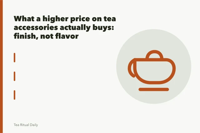 Bone china teapot pouring tea into a matching translucent white cup. What a higher price on tea accessories actually buys: finish, not flavor