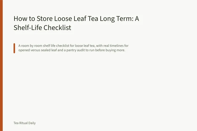 Open double lid tea tin with gasket and loose leaf tea being checked. How to Store Loose Leaf Tea Long Term: A Shelf-Life Checklist