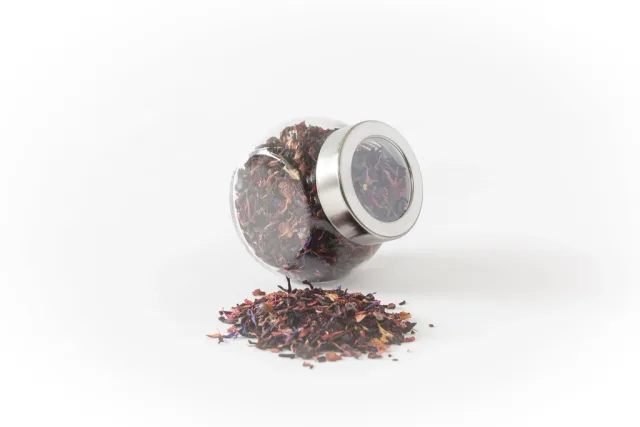 Loose leaf blueberry tea jar. The short version of loose leaf tea storage