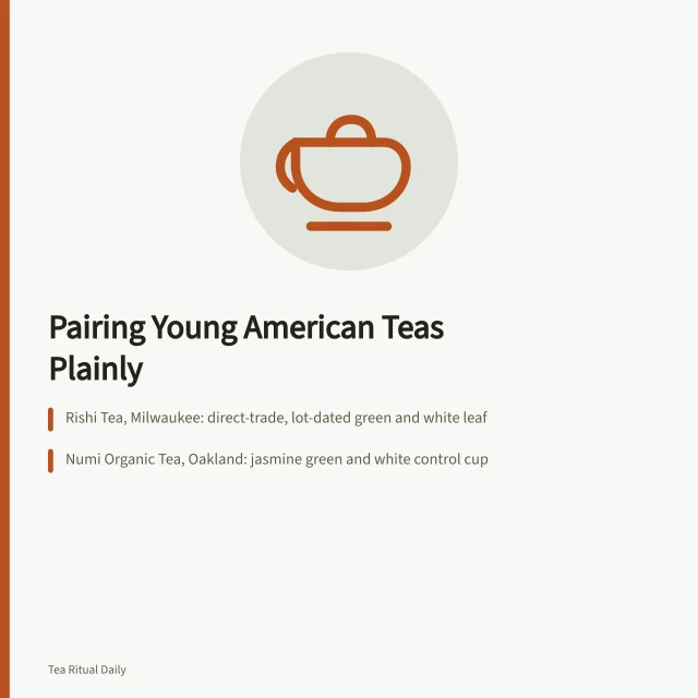 Tea pairing card with Rishi and Numi brands and aroma study. Show, don't disguise: pairing American tea brands while they're young
