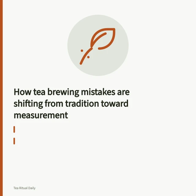 Digital sensor grading dry tea leaves beside a cup of tea infusion. How tea brewing mistakes are shifting from tradition toward measurement